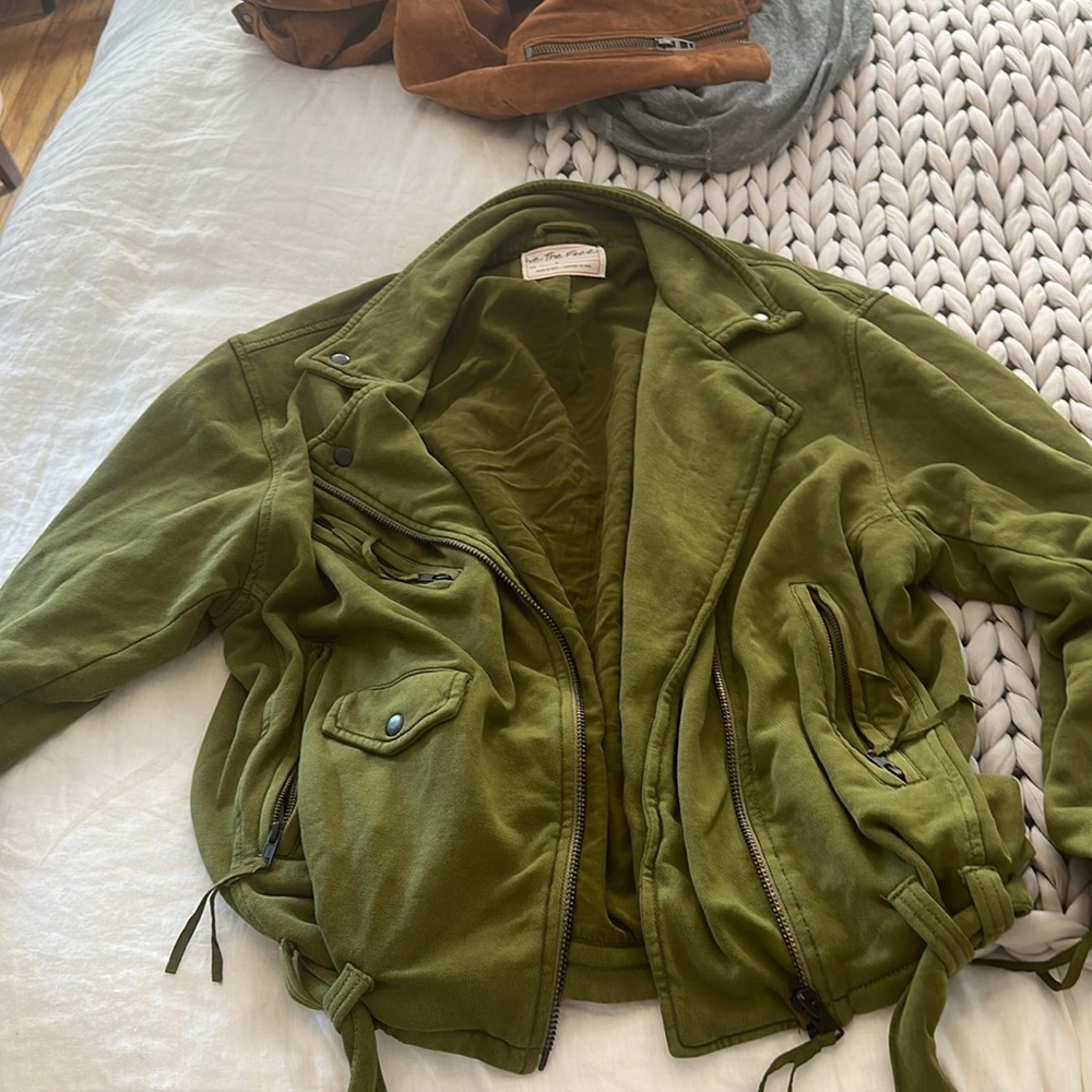 Free People Sweatshirt Moto Jacket